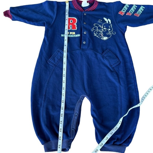 VTG Peanuts Snoopy Daisy Hill Puppies Romper Roughhouse Blue Red 18 Mo USA GUC - Picture 12 of 15